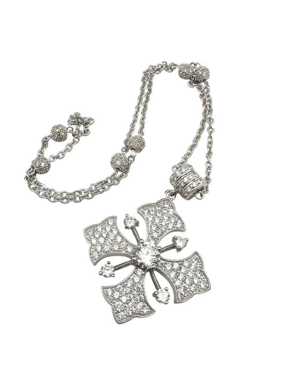 Joseph Esposito Maltese Cross Magnetic Pendant Sterling Silver Necklace